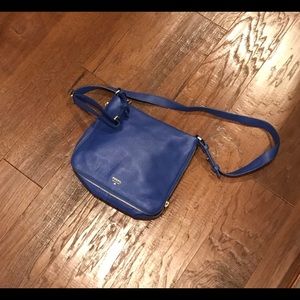 Fossil Preston Zip Around Crossbody Cobalt Blue